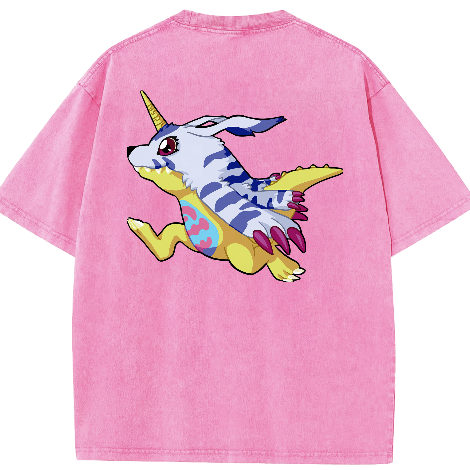 （画像用） Digimon デジタルモンスター/デジモン 綿100% ヴィンテージ風 半袖Tシャツ（背面プリント）